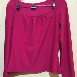 Dri-Fit Nike Stretch Fuchsia Long Sleeve T-shirt